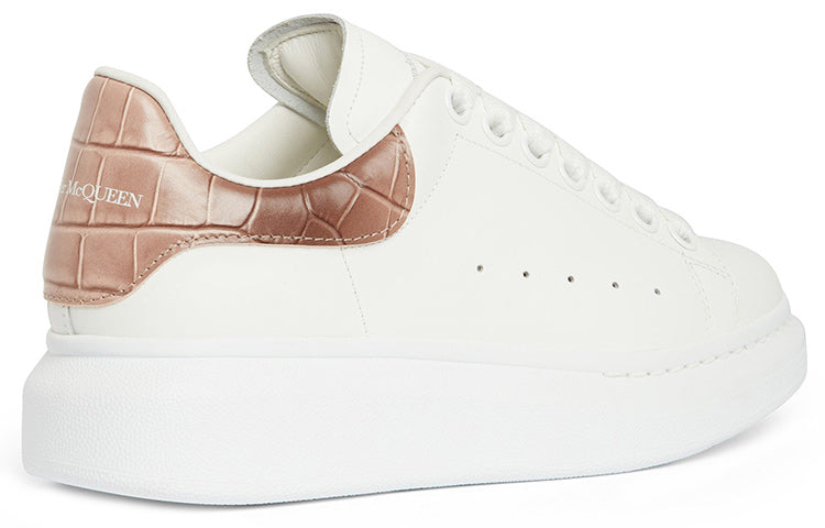 Alexander McQueen Oversized White Burnt Pink Croc (Women's)