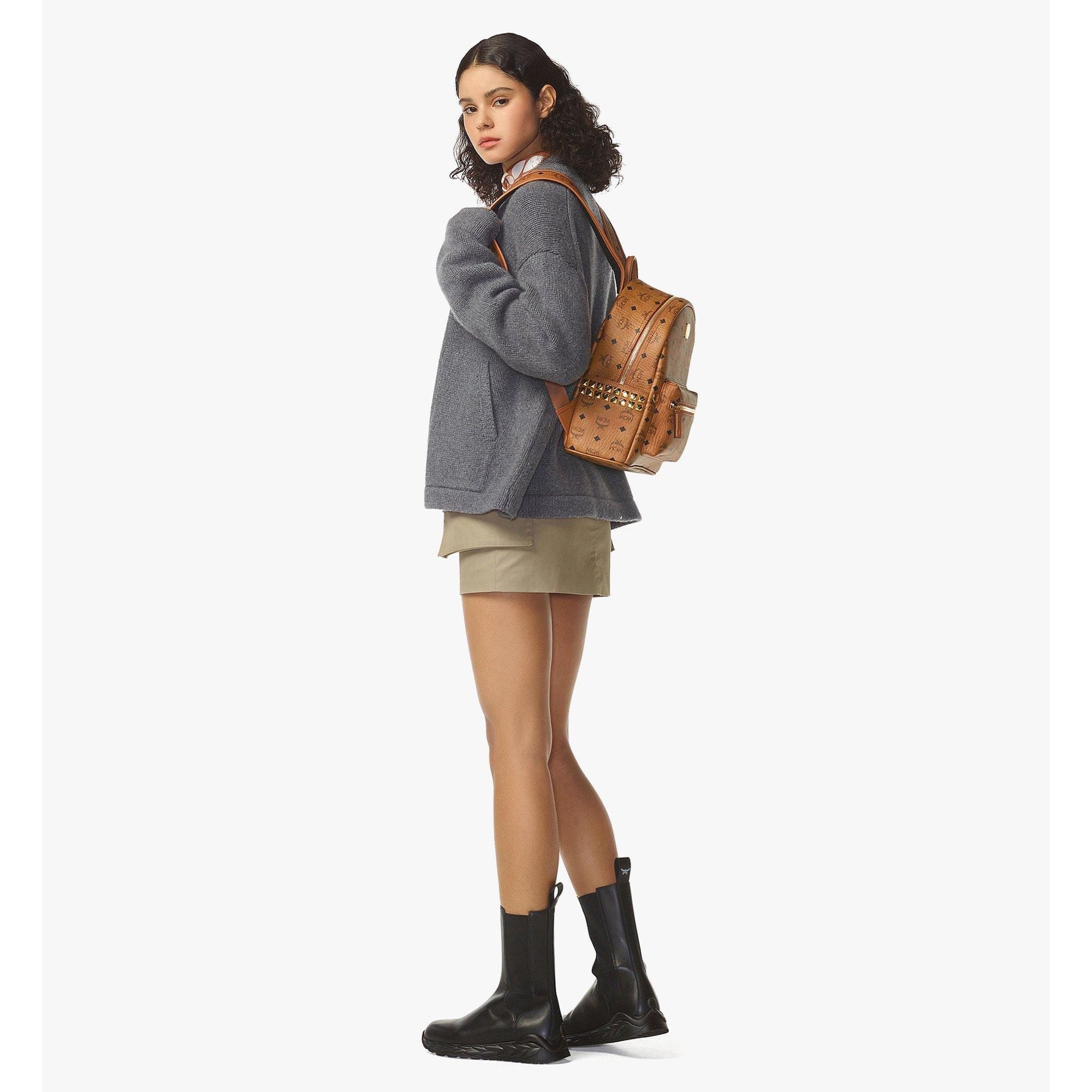 MCM Stark Side Studs Backpack in Visetos