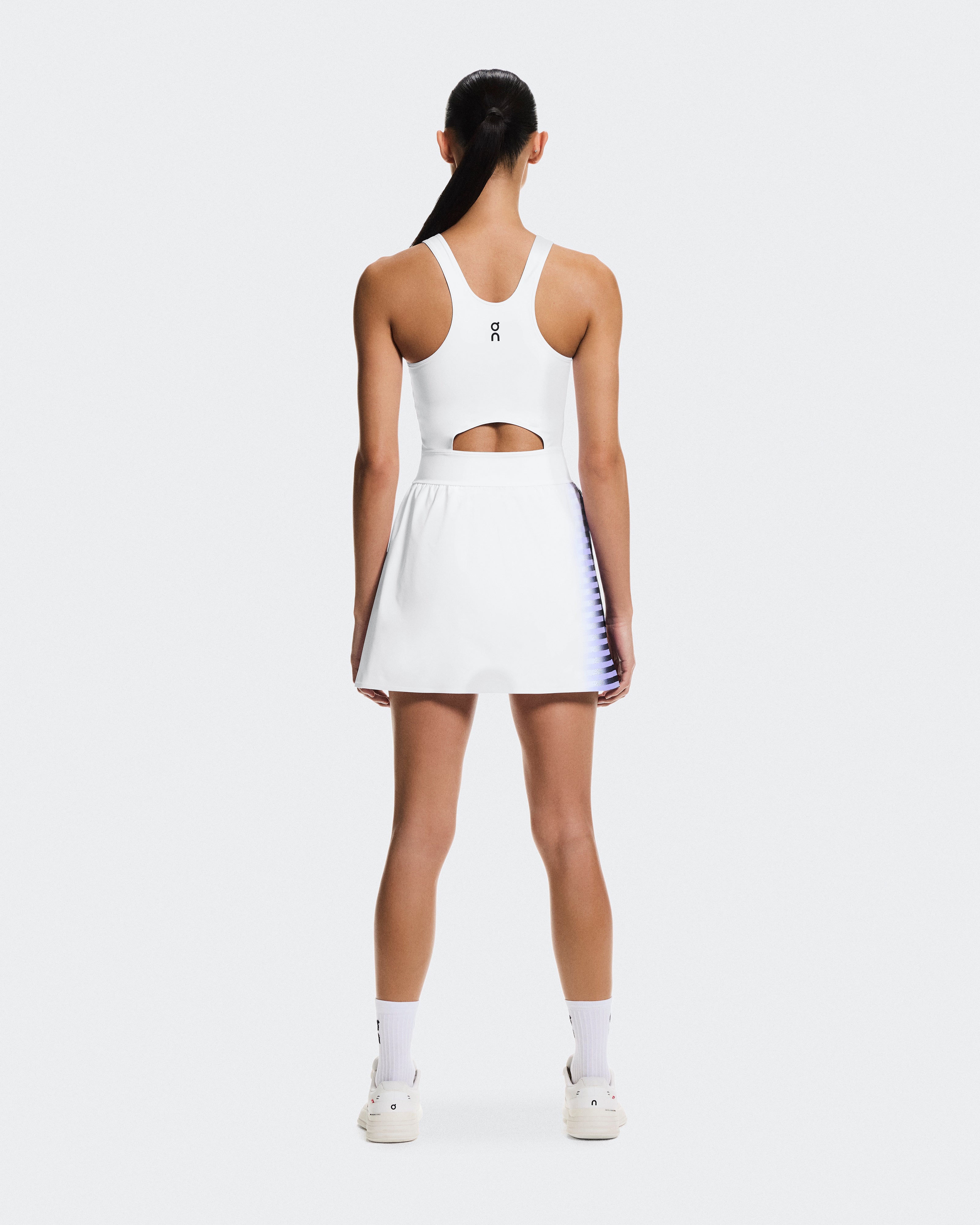 On Court Dress Split Edge White | Black (Women'S)