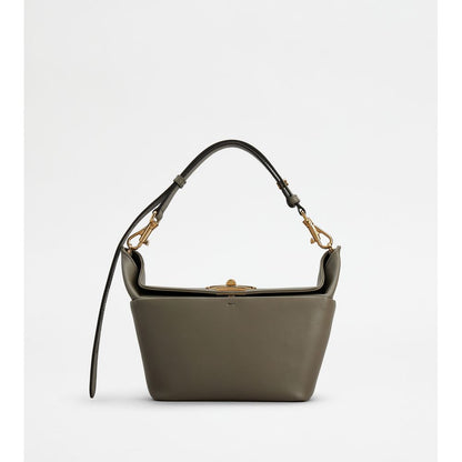 Tods T-Box Bag In Leather Mini Grey