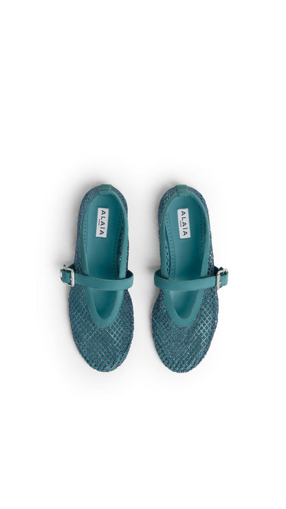 Alaïa Ballet Flats In Strass Fishnet