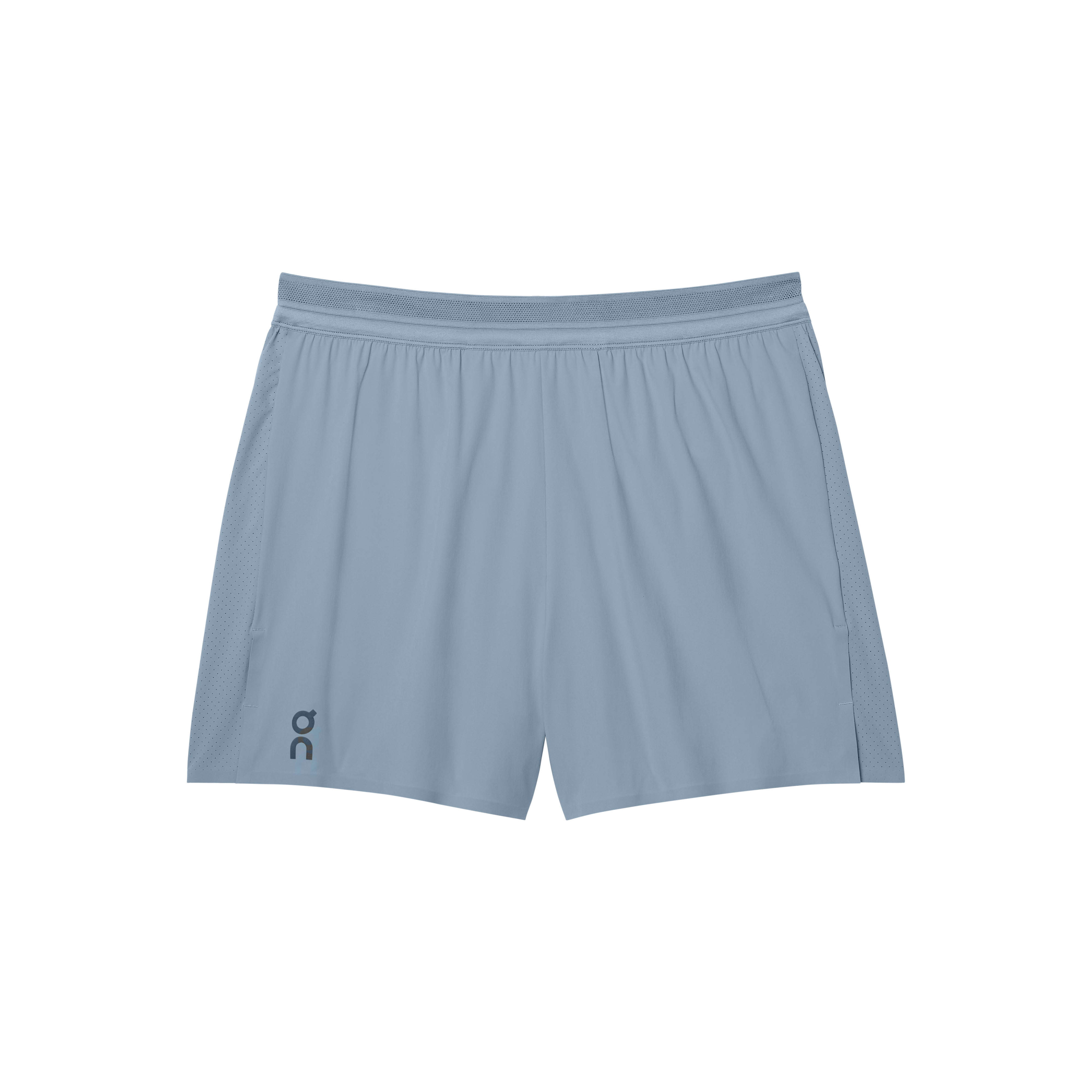 on 5" performance shorts Chambray