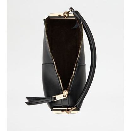 Tods T Case Hobo Bag In Leather Mini Black
