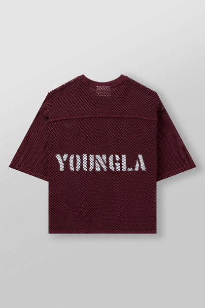 YoungLA 4022 - Cotton Mesh Tees Burgundy