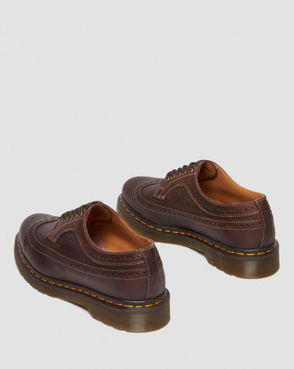 Dr. Martens Crazy Horse Leather Brogue Shoes Dark Brown - Mens