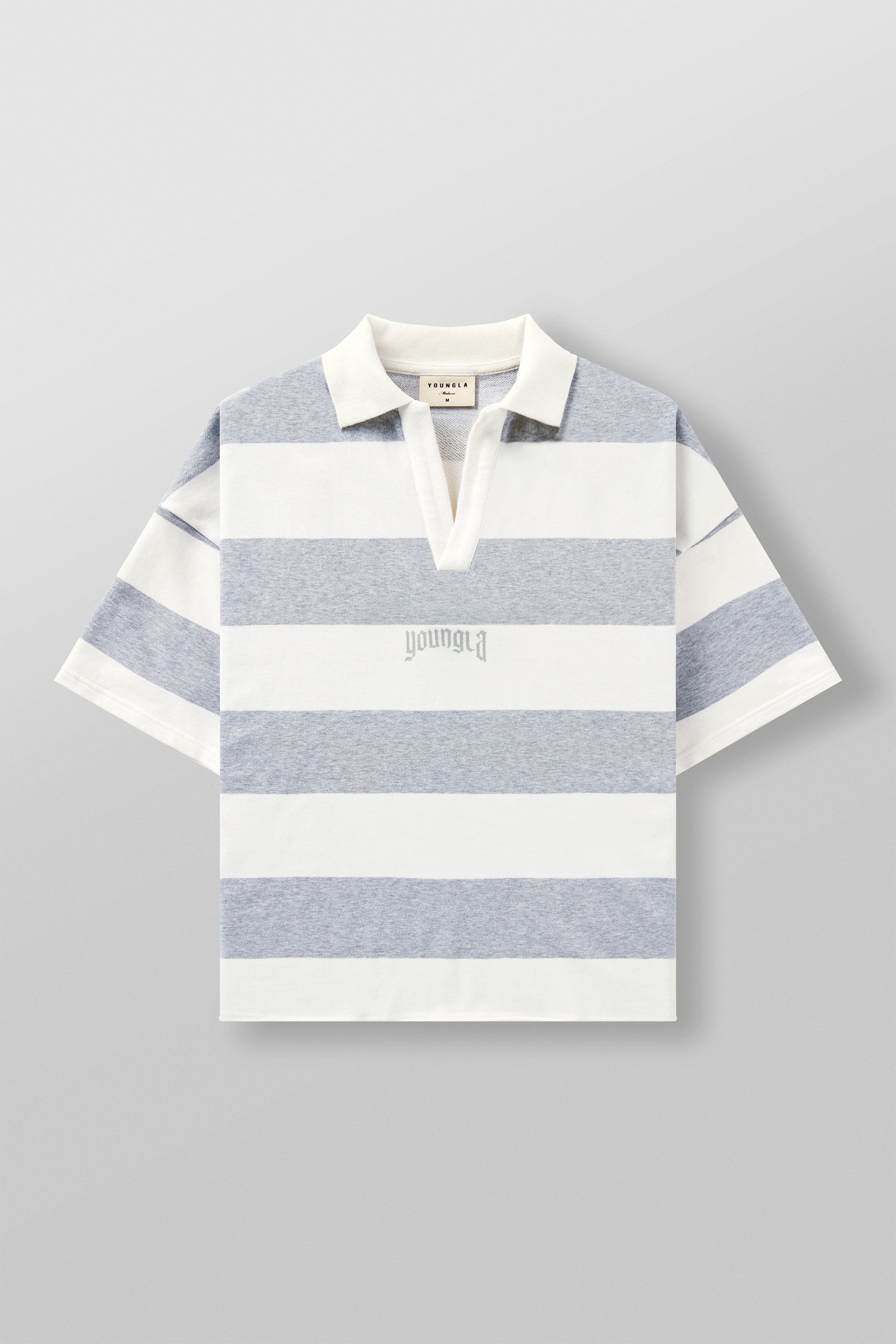 YoungLA 4057 - Menace Polos Heather Grey Stripes