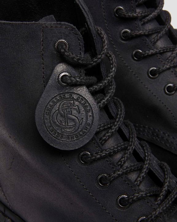 Bex Bump Toe Leather Boots - Black - Mens
