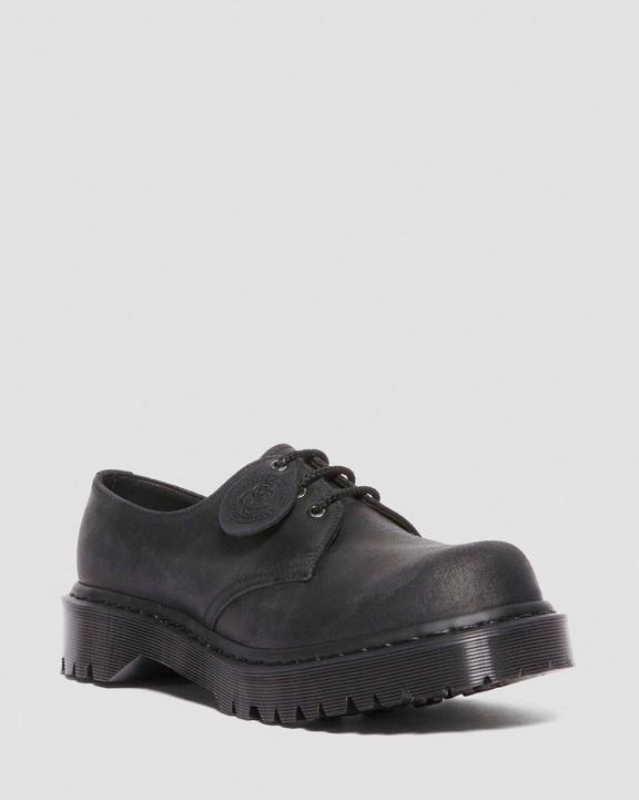 Dr. Martens Bex Bump Toe Leather Shoes Black - Womens
