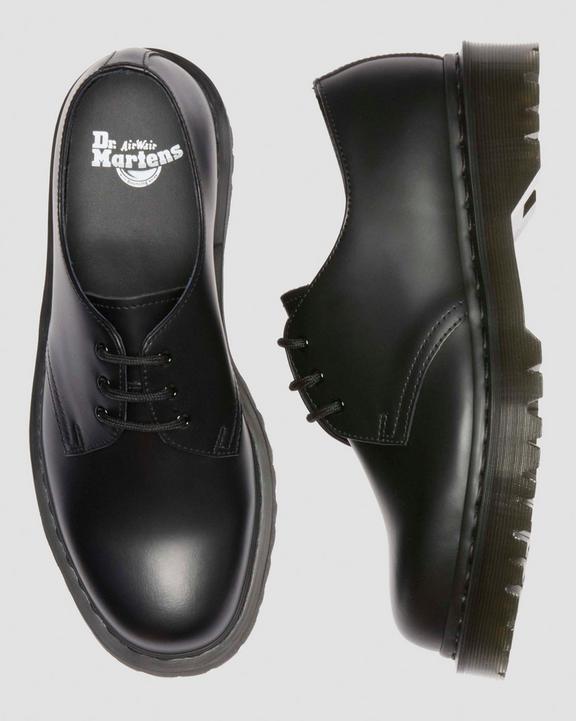 Dr. Martens Bex Bump Toe Leather Shoes Black - Womens