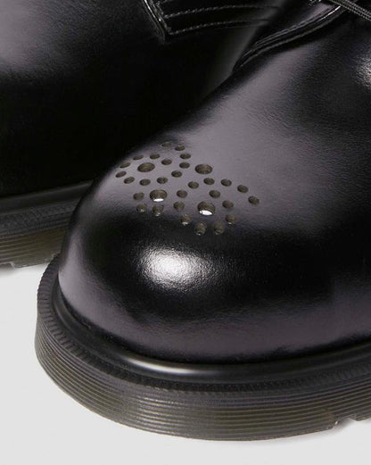 Dr. Martens Analine Leather Steel Toe Shoes Black Analine - Womens