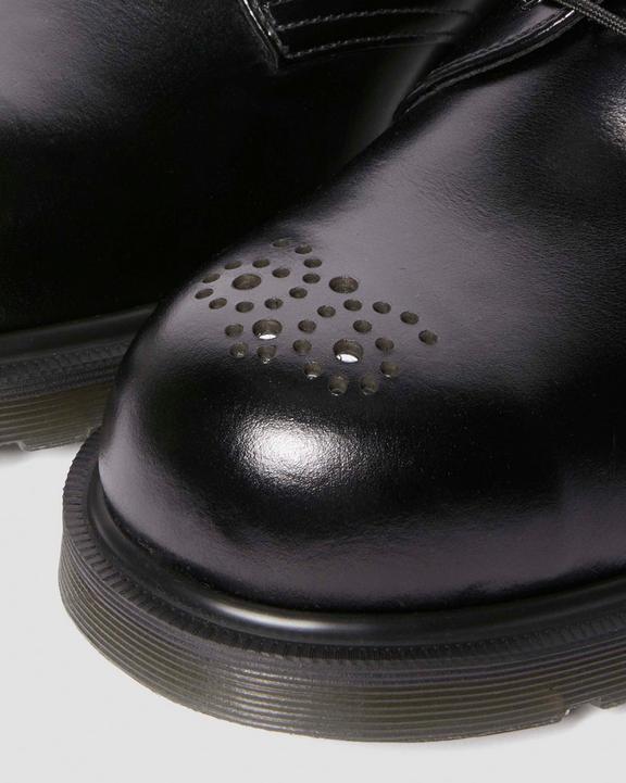 Dr. Martens Analine Leather Steel Toe Shoes Black Analine - Womens