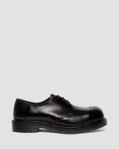 Dr. Martens Analine Leather Steel Toe Shoes Black Analine - Mens