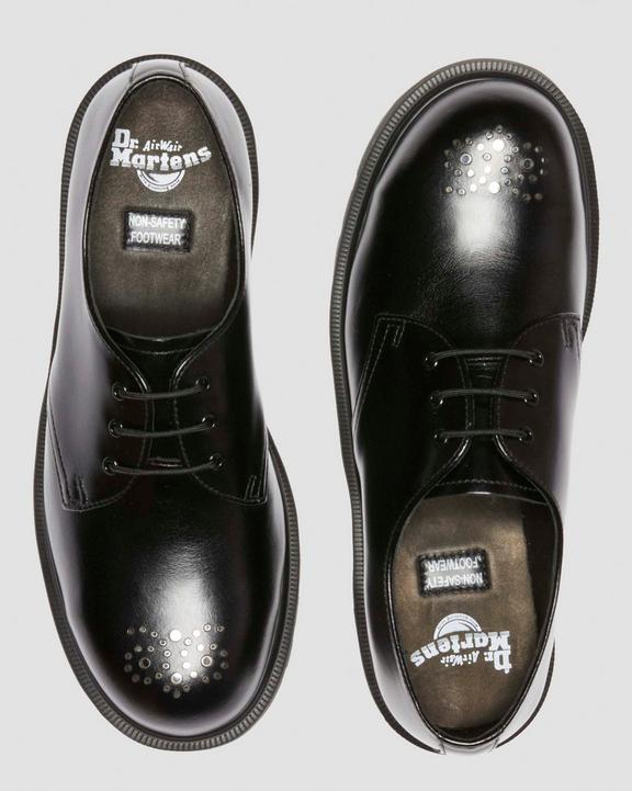 Dr. Martens Analine Leather Steel Toe Shoes Black Analine - Mens