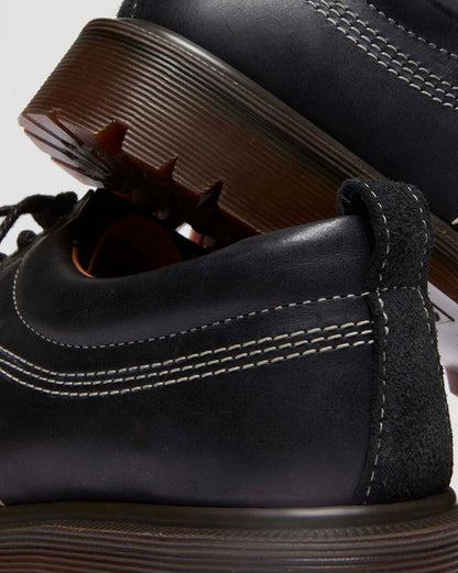 Dr Martens Lowell Mixed Material Moc Toe Shoes - Black