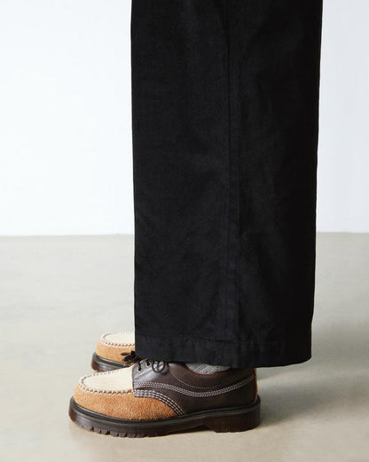 Dr Martens Lowell Mixed Material Moc Toe Shoes - Brown+Light Tan