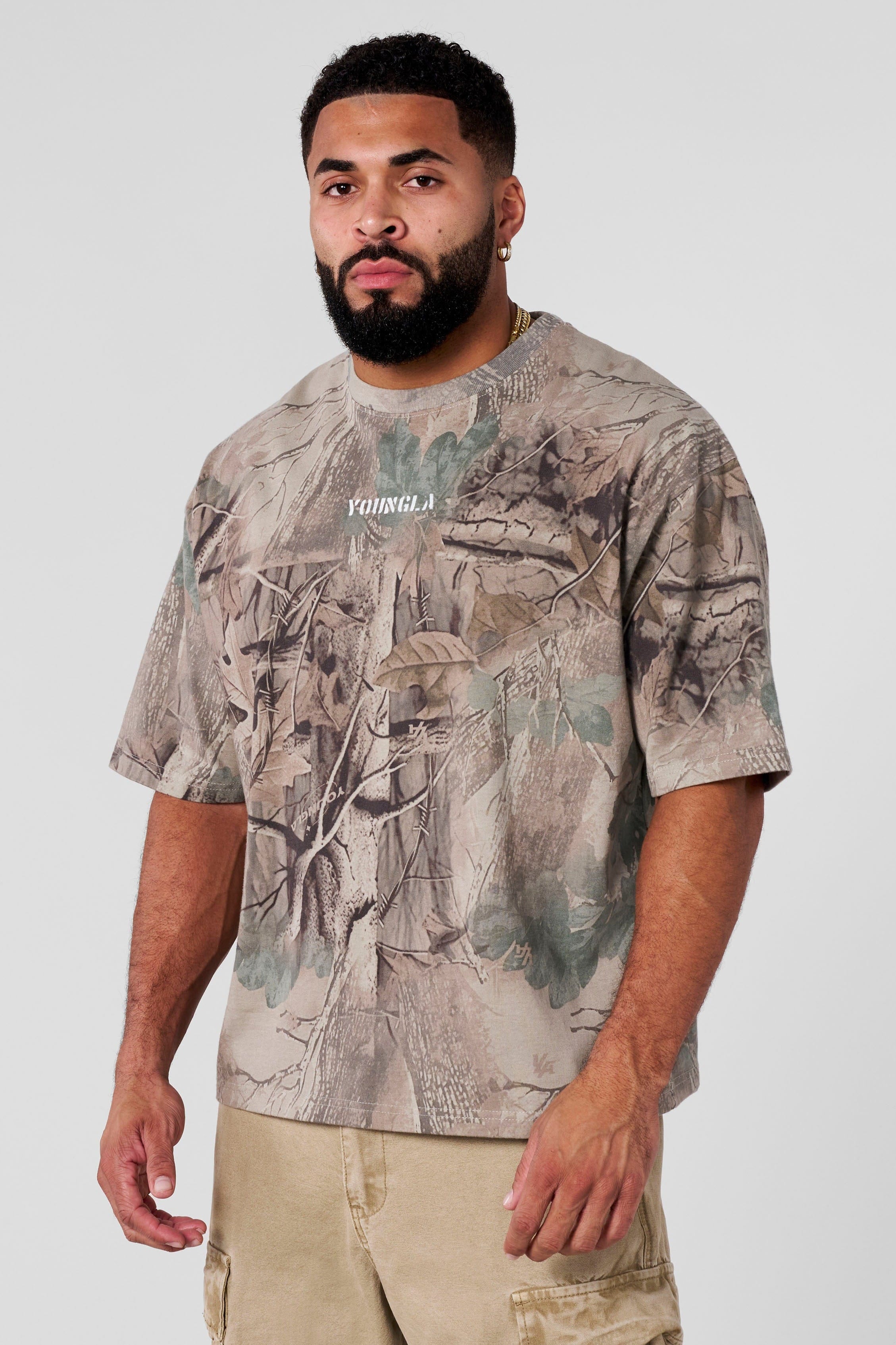 YoungLA 4084 - Tree Camo Collection - Tees Beige Tree Camo