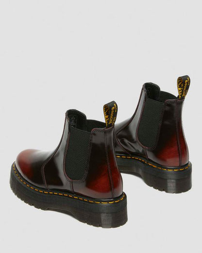 Dr Martens Arcadia Leather Platform Chelsea Boots - Cherry Red Arcadia