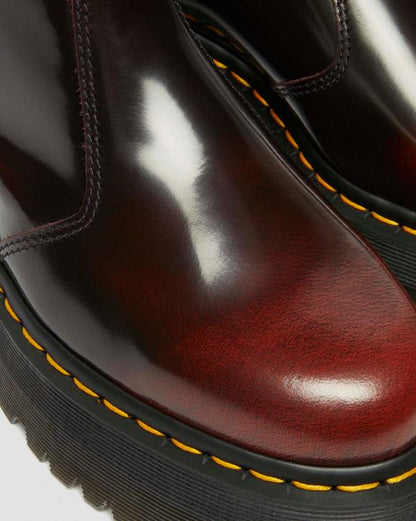 Dr Martens Arcadia Leather Platform Chelsea Boots - Cherry Red Arcadia