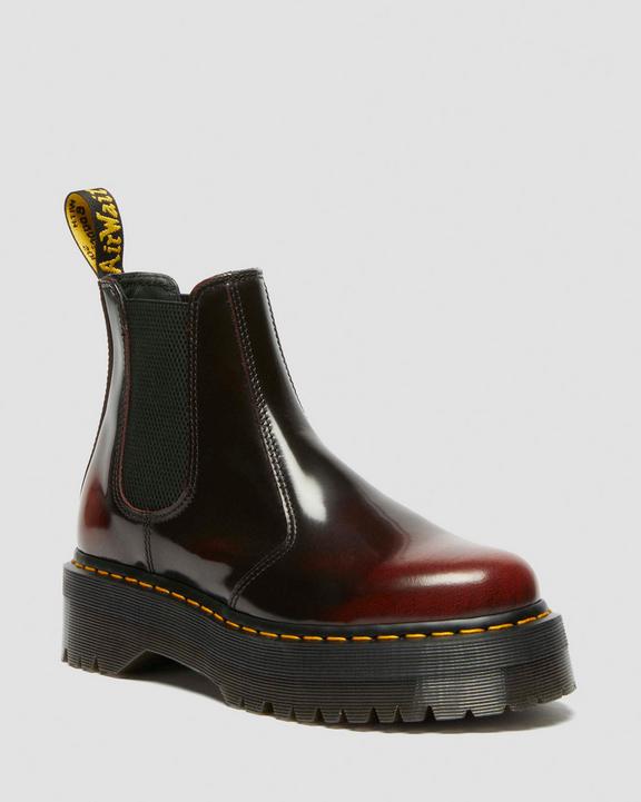 Dr Martens Arcadia Leather Platform Chelsea Boots - Cherry Red Arcadia