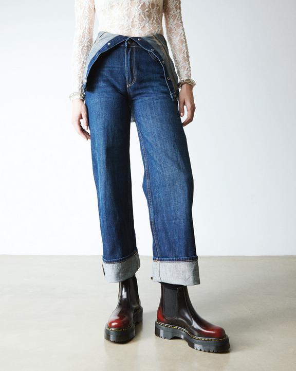 Dr. Martens Arcadia Leather Platform Chelsea Boots Cherry Red Arcadia - Mens