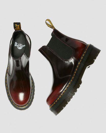 Dr Martens Arcadia Leather Platform Chelsea Boots - Cherry Red Arcadia