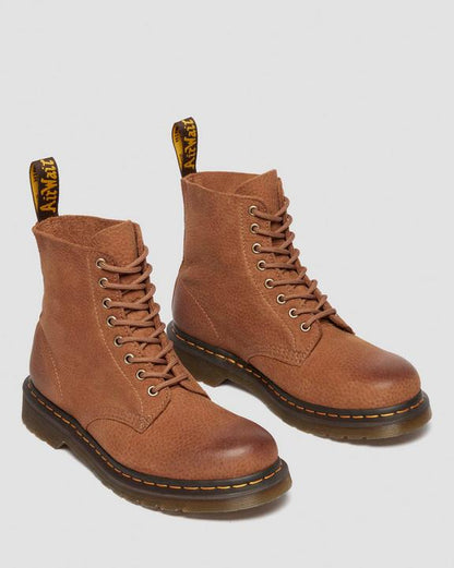 Dr Martens Pascal Tumbled Nubuck Lace Up Boots - Desert Brown