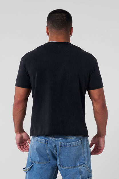 YoungLA 4097 - Cropped Tailored Tees Black Wash