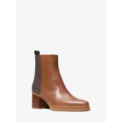 Michael Kors Lex Leather and Signature Logo Boot