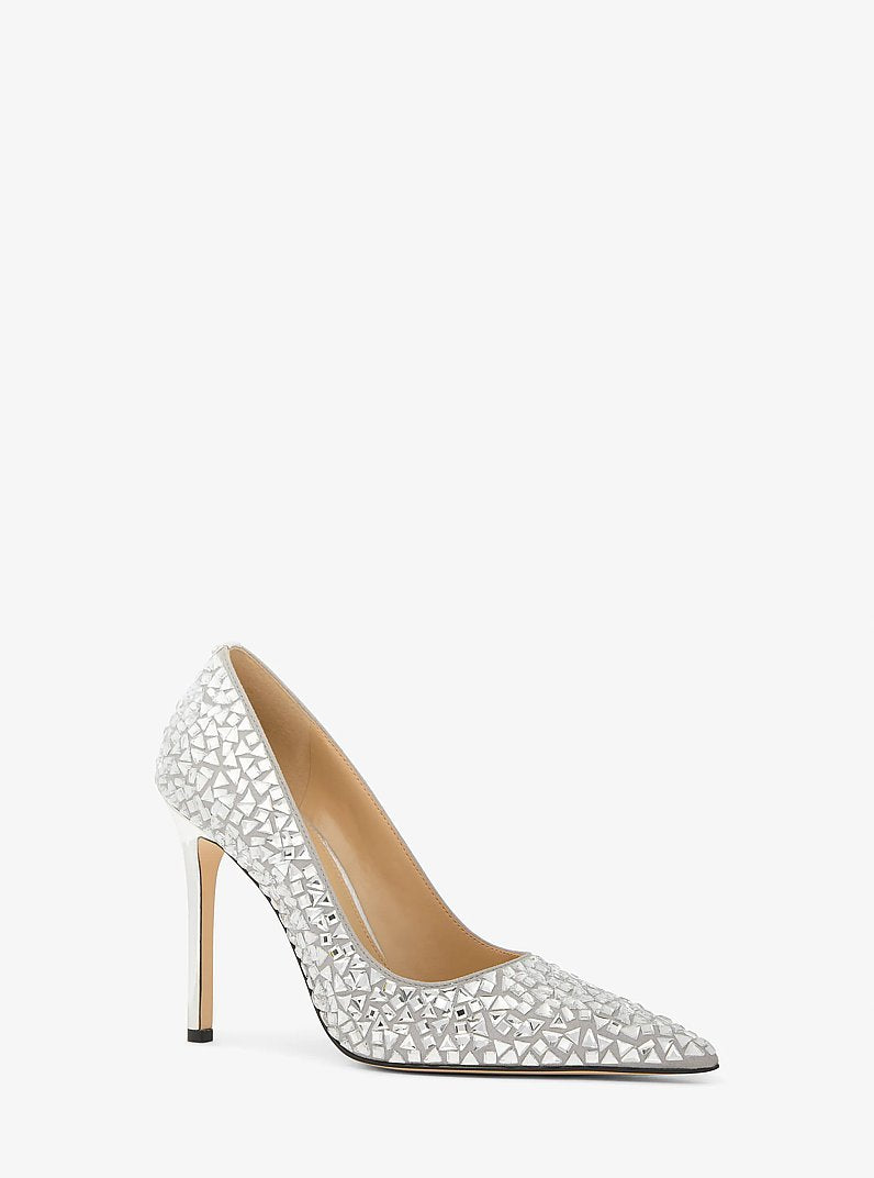 Michael Kors Elyse Embellished Metallic Pump SILVER