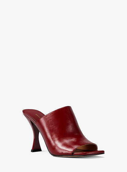 Michael Kors Haisley Leather Mule DEEP RED