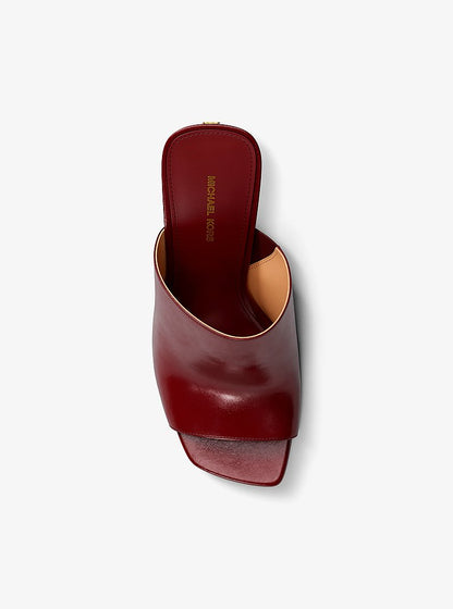 Michael Kors Haisley Leather Mule DEEP RED