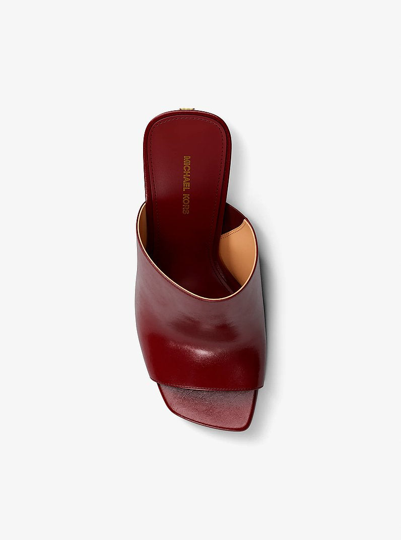 Michael Kors Haisley Leather Mule DEEP RED