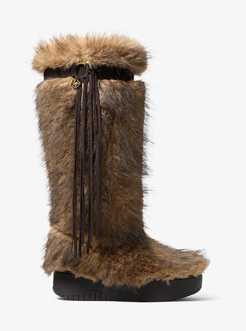 Michael Kors Starling Faux Fur Puffer Boot DK CAMEL MLT