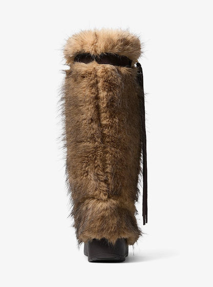 Michael Kors Starling Faux Fur Puffer Boot DK CAMEL MLT