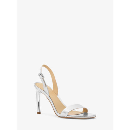 Michael Kors Kasia Crackled Metallic Leather Sandal