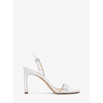 Michael Kors Kasia Crackled Metallic Leather Sandal