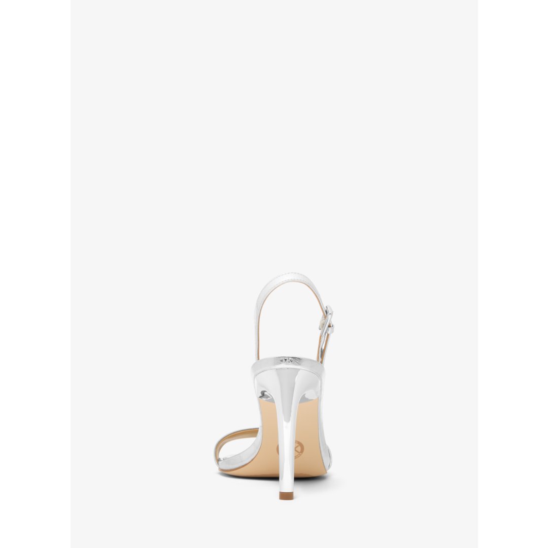 Michael Kors Kasia Crackled Metallic Leather Sandal