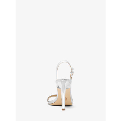 Michael Kors Kasia Crackled Metallic Leather Sandal