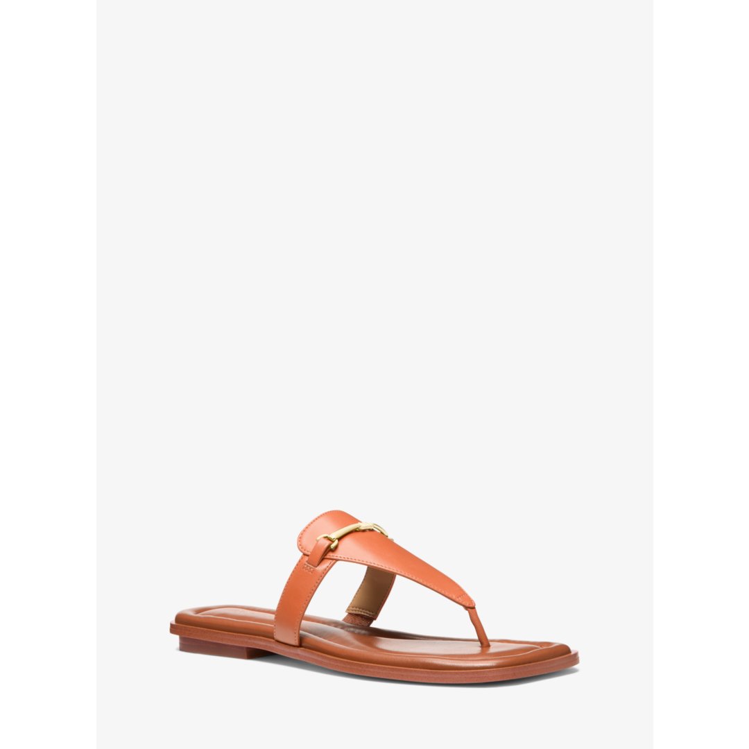 Michael Kors Lena Leather T-Strap Sandal