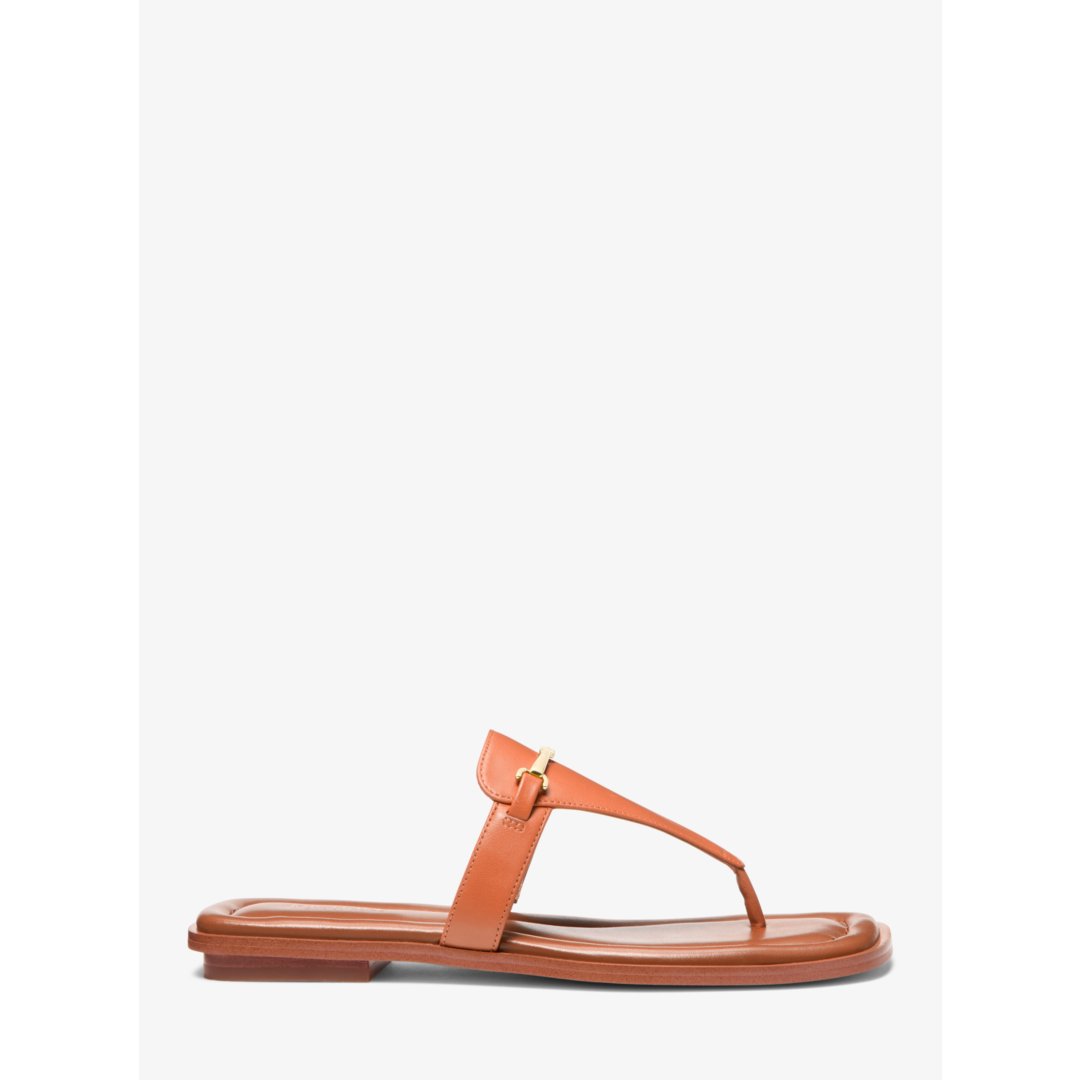 Michael Kors Lena Leather T-Strap Sandal