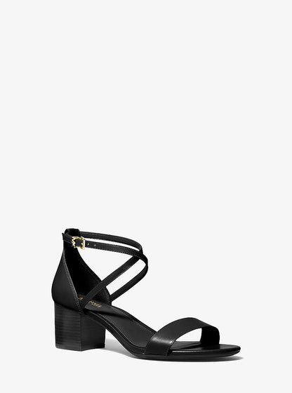 Michael Kors Serena Flex Leather Sandal BLACK