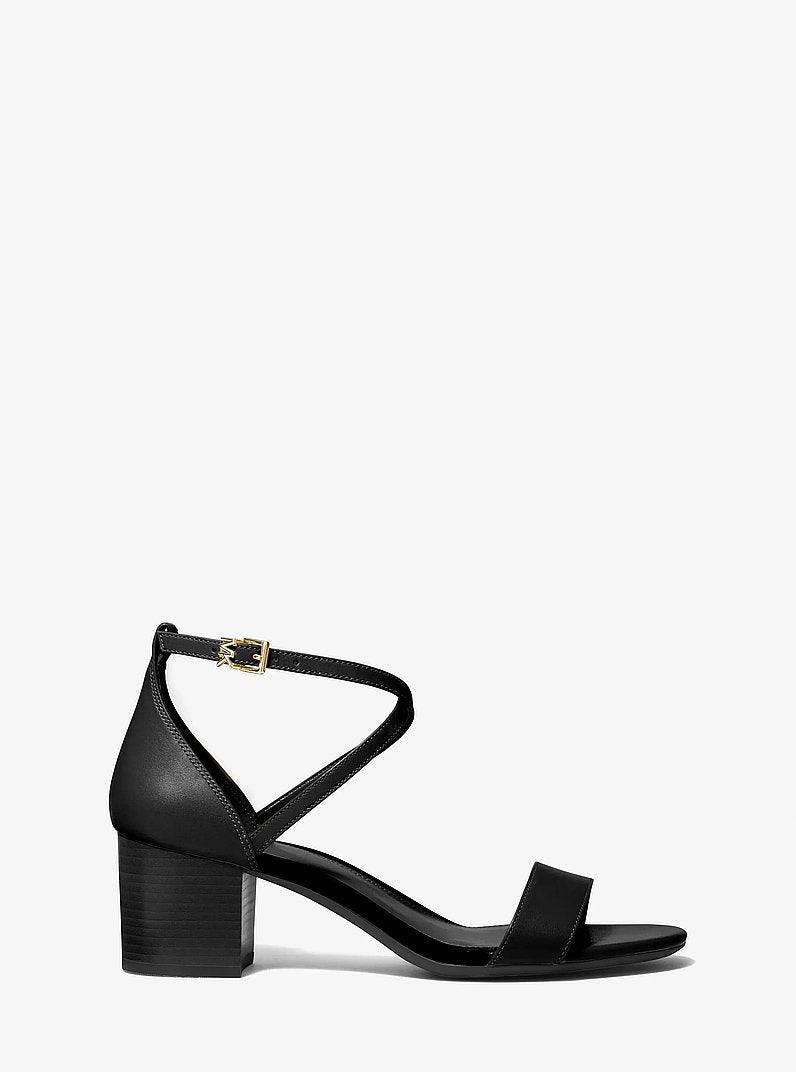 Michael Kors Serena Flex Leather Sandal BLACK