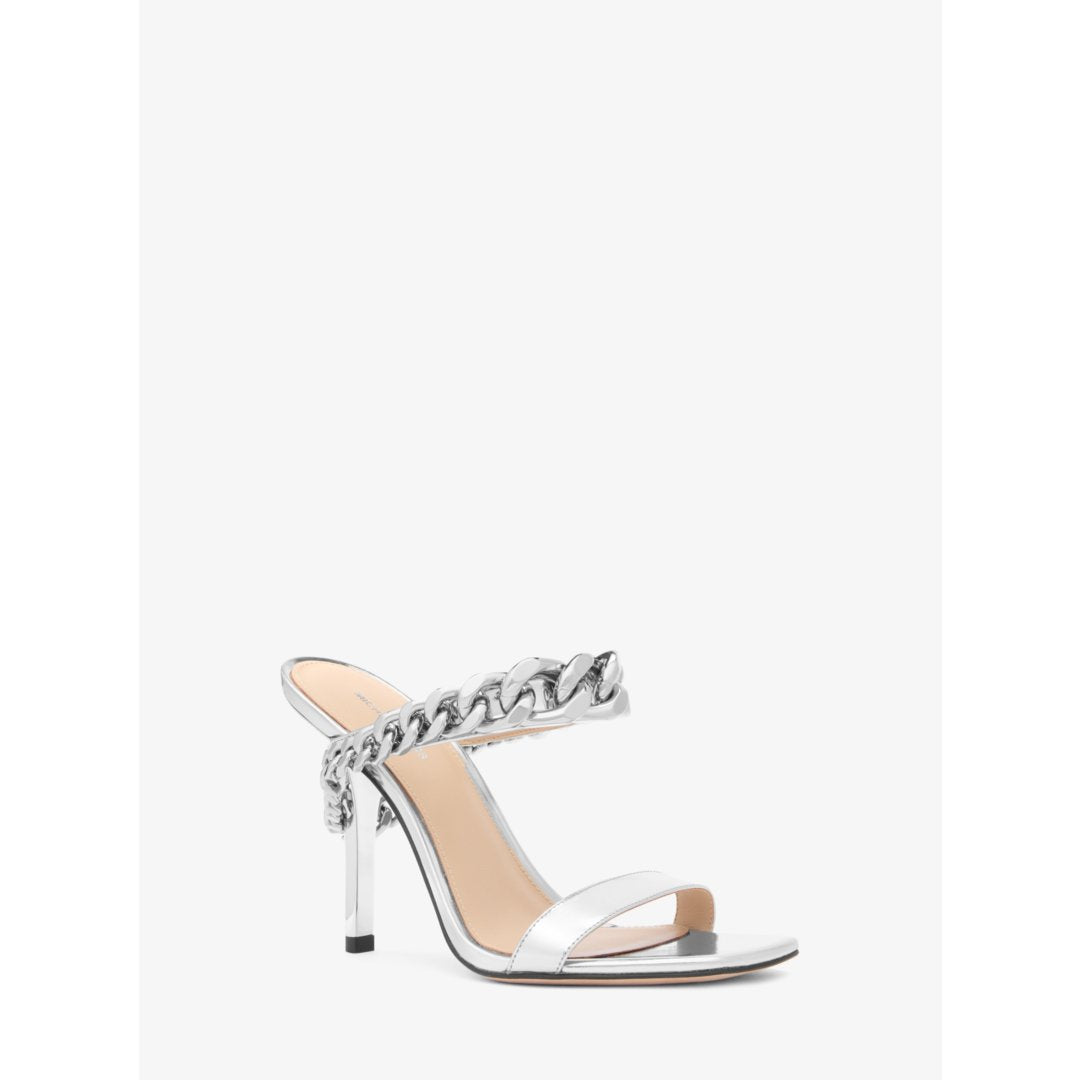 Michael Kors Bianca Embellished Metallic Leather Sandal