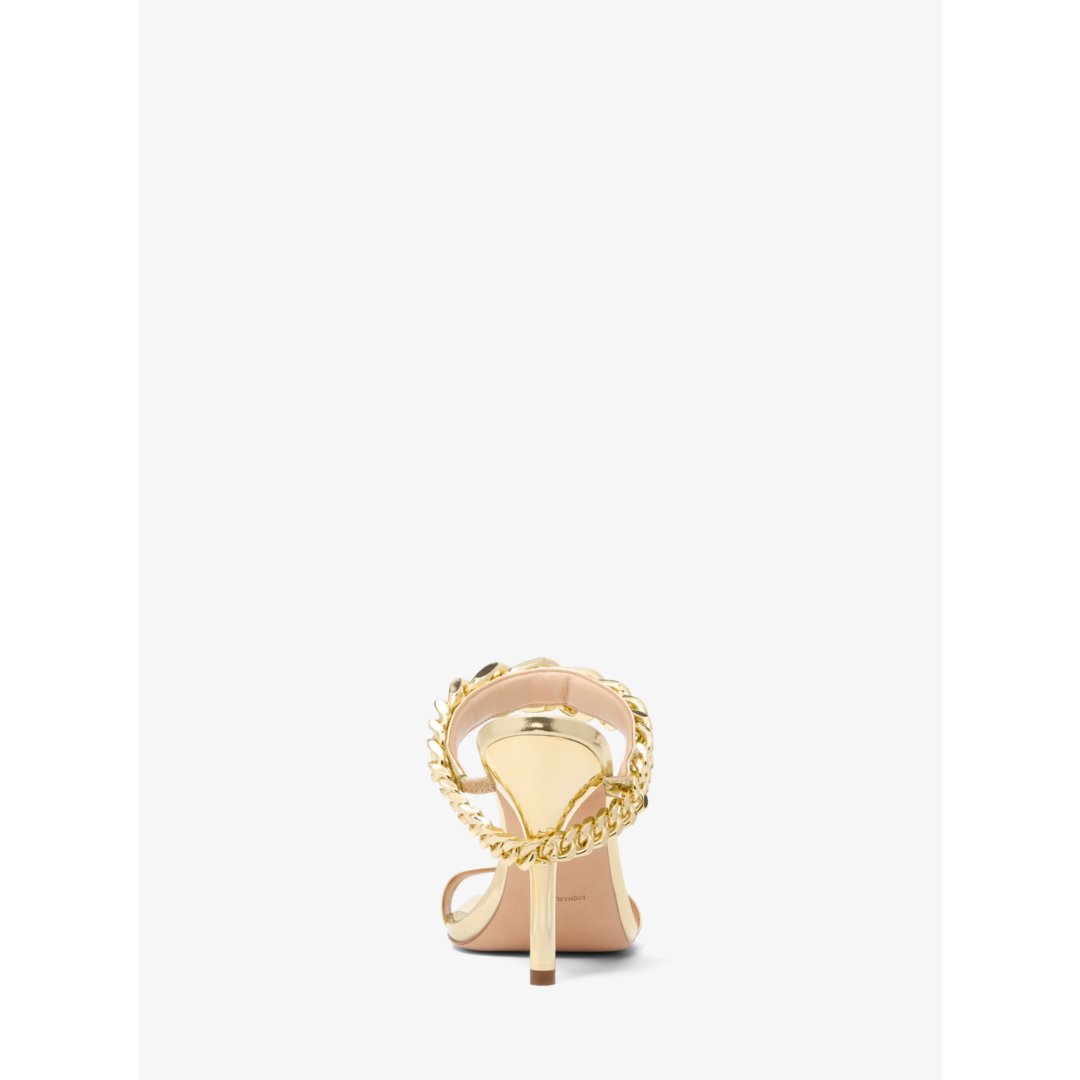 Michael Kors Bianca Embellished Metallic Leather Sandal