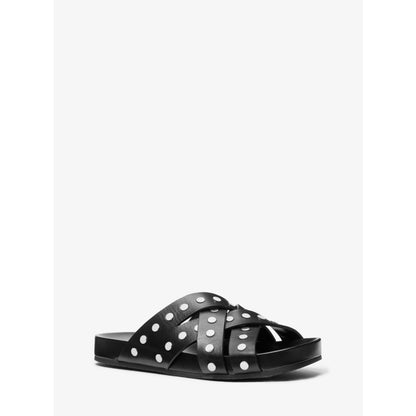 Michael Kors Irene Studded Leather Flat Sandal