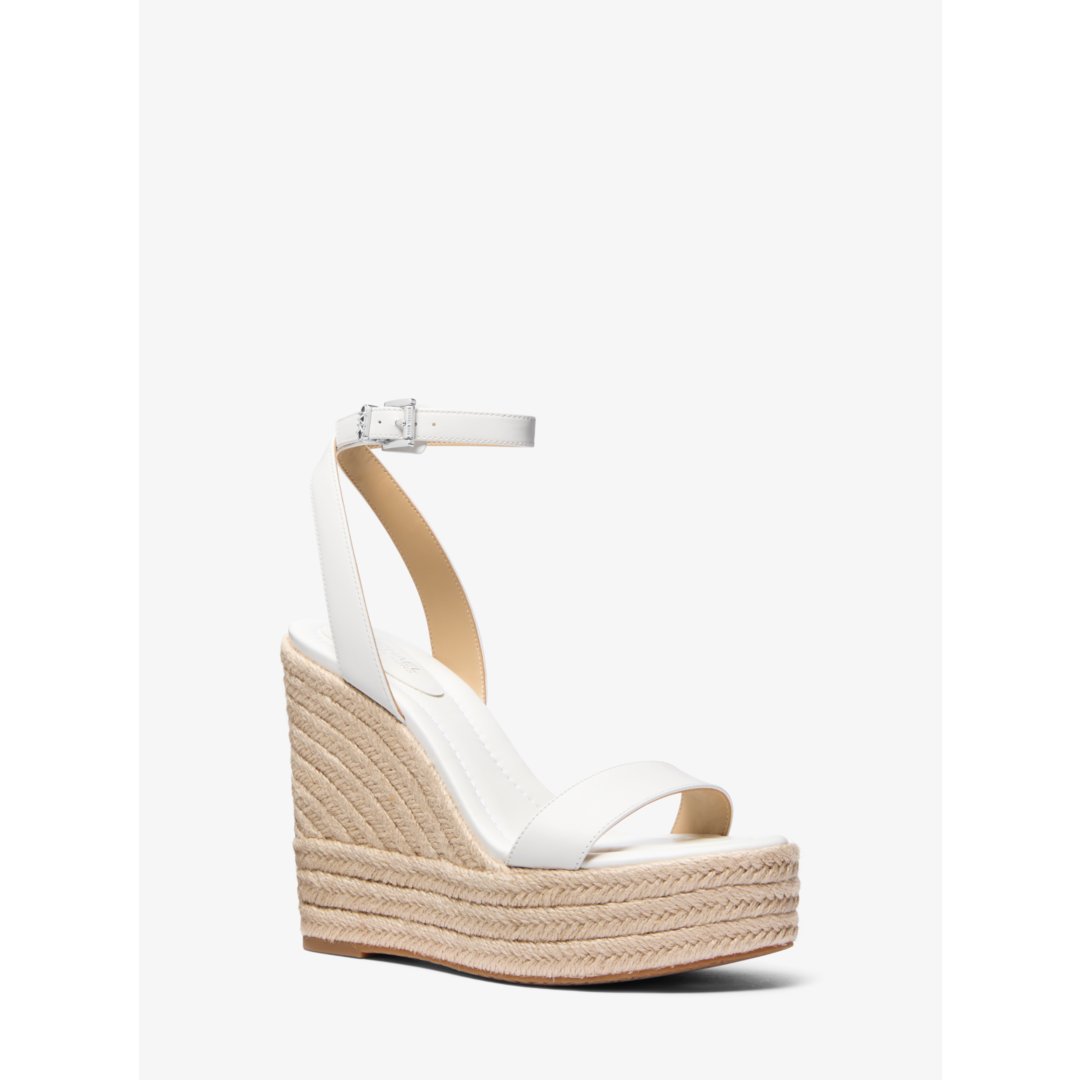 Michael Kors Leighton Leather Wedge Sandal