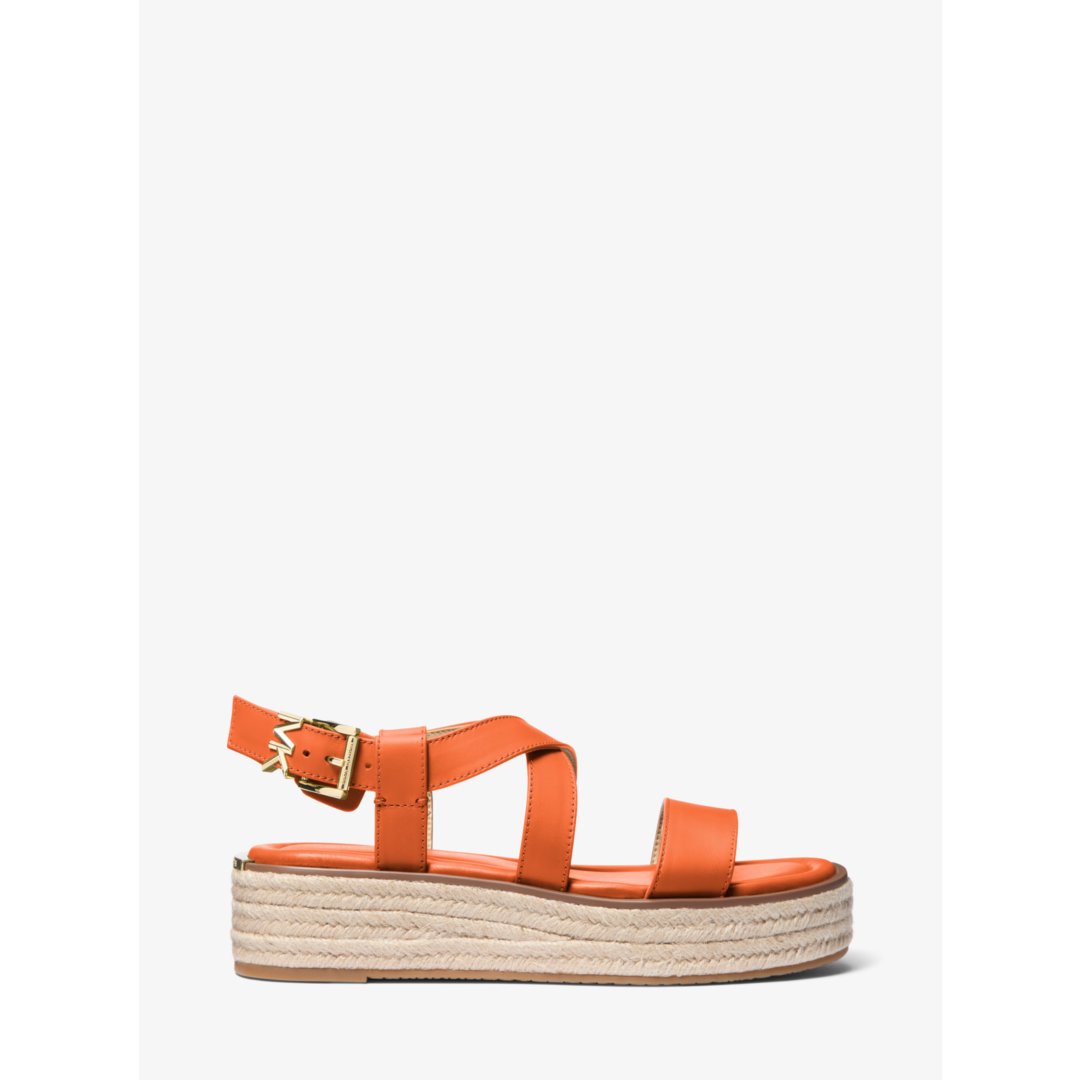 Michael Kors Lynn Leather Platform Espadrille Sandal