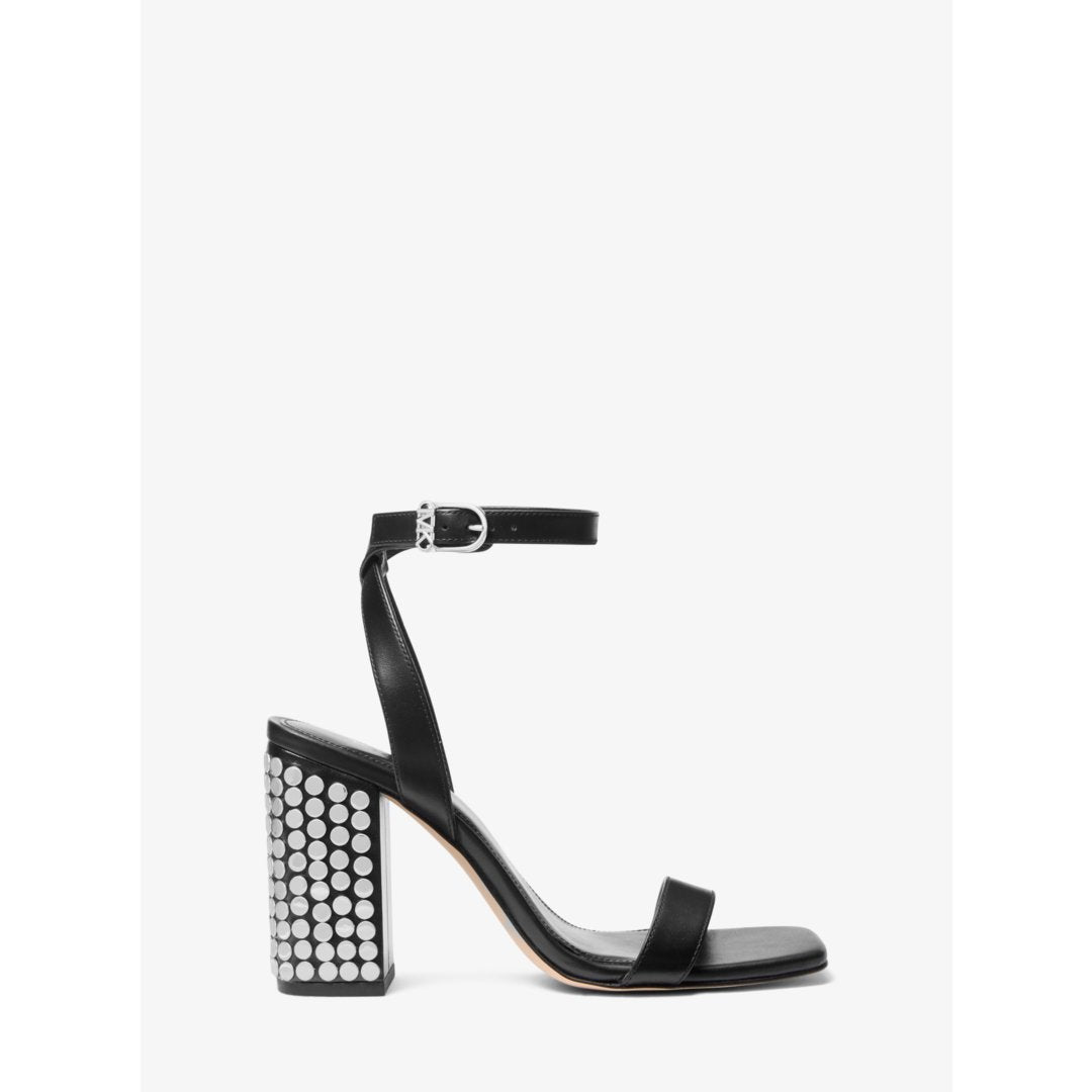 Michael Kors Merriam Studded Leather Block Heel Sandal