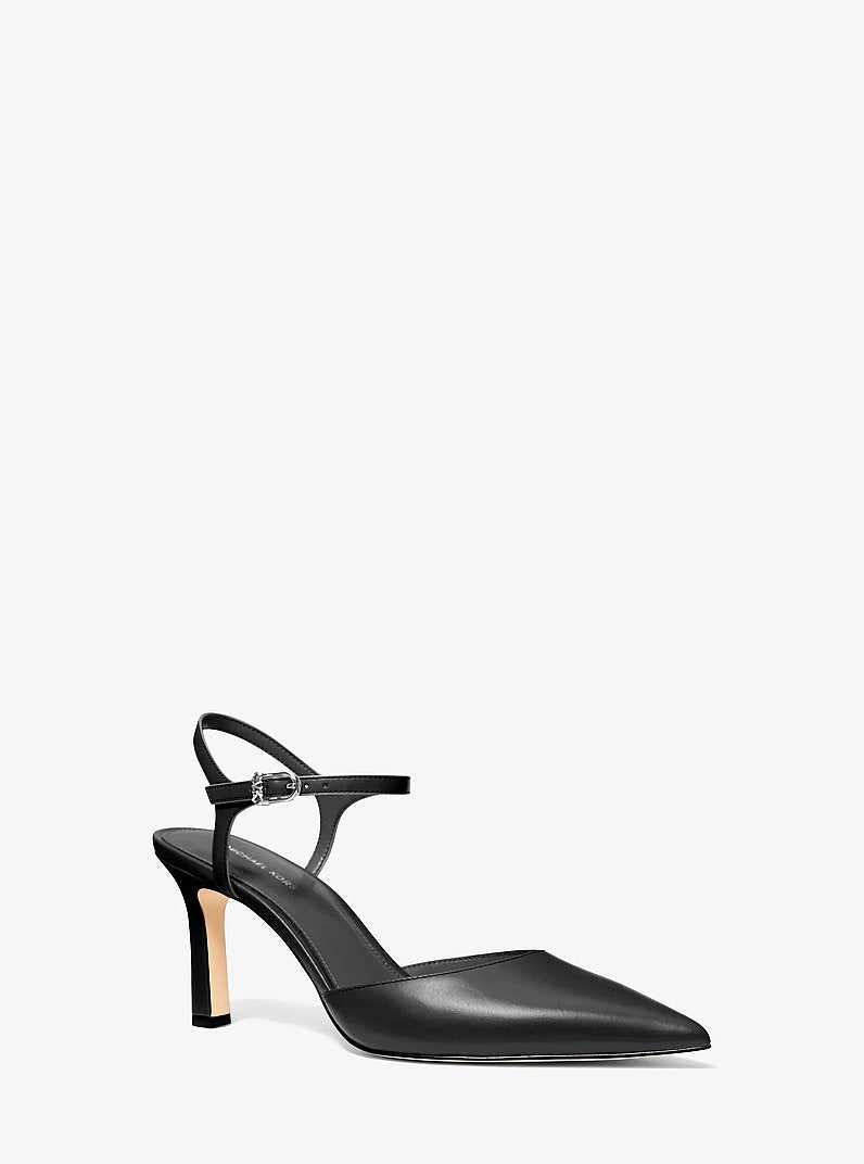 Michael Kors Amara Leather Mid Pump BLACK