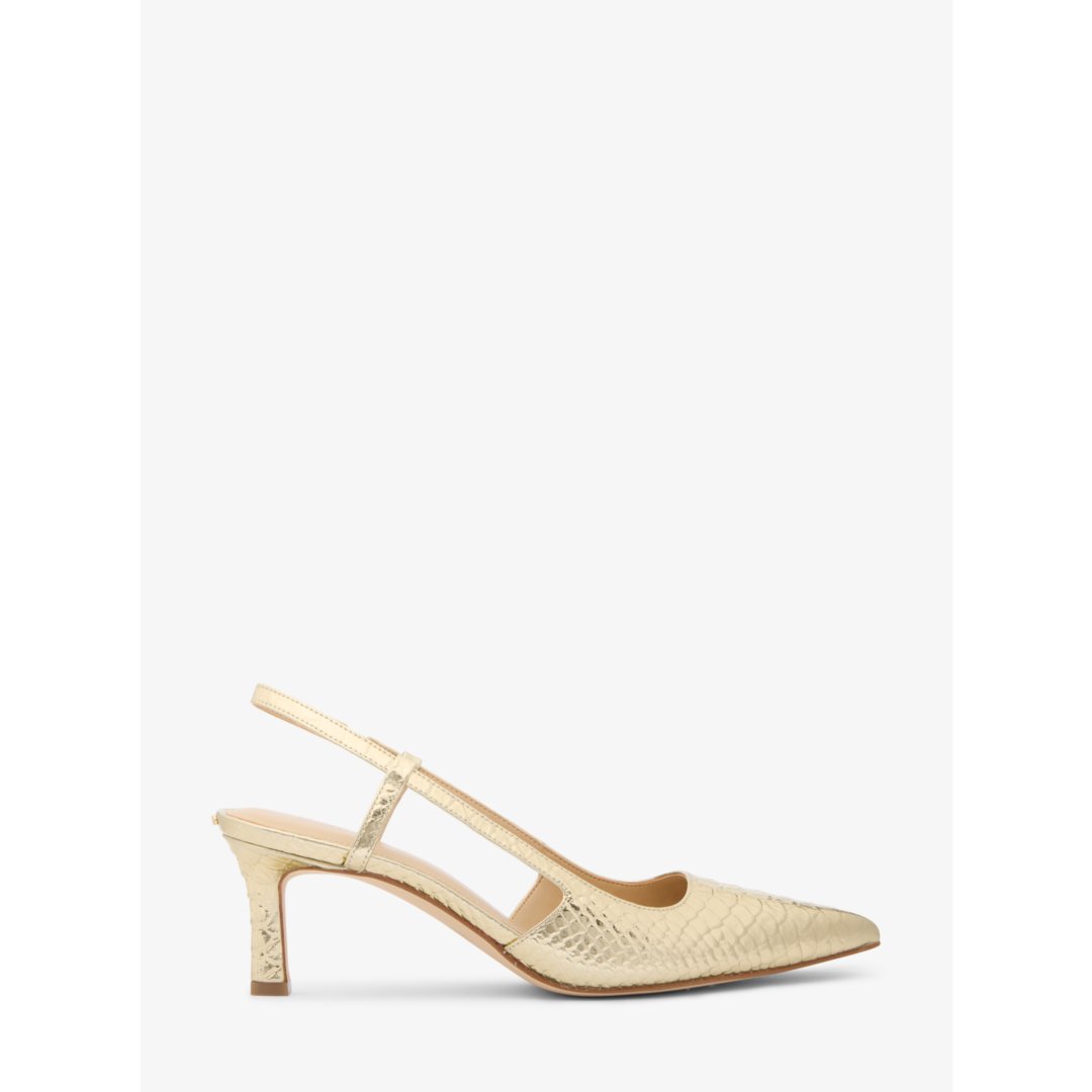Michael Kors Alora Metallic Snake Embossed Leather Slingback Pump